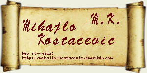 Mihajlo Kostačević vizit kartica